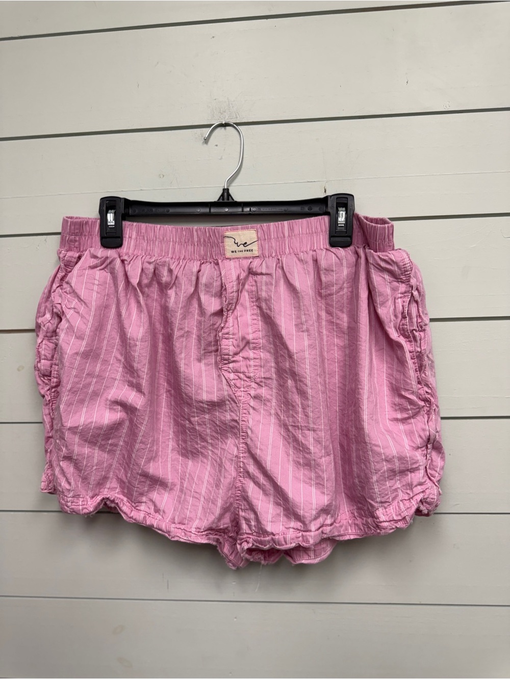 We the Free boxer shorts striped pink and white women's size XL
